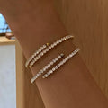 J&D Best Seller Stainless Steel 18K PVD Gold Plating Party Jewelry RhineStone Coil Bracelet