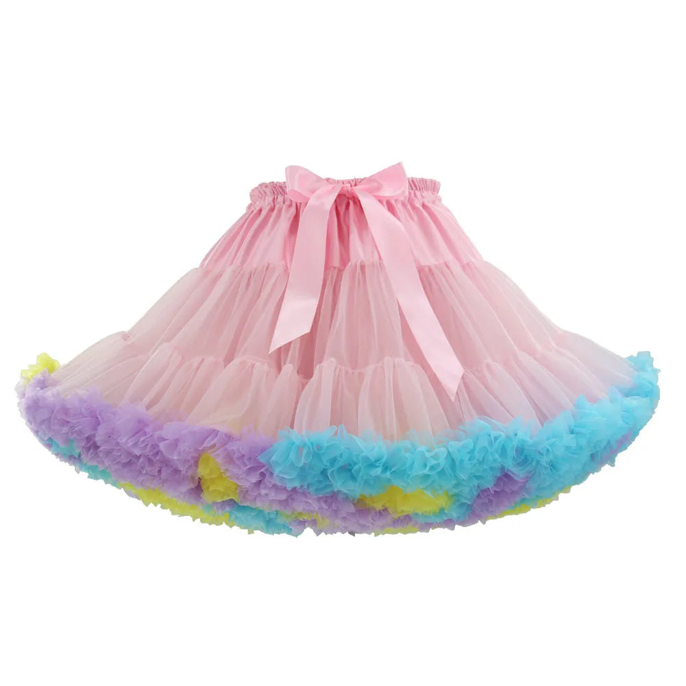 Hot Selling Wholesale Fashion Design Nylon Breathable Bow Tie Pure Color Ballet Skirt for Girls
