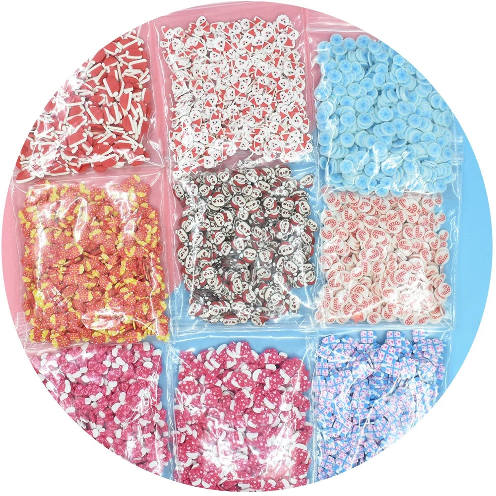 Wholesale Christmas Polymer Clay Sprinkles Polymer Soft Slices for DIY Nail Crafts Filling Accessories