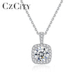 CZCITY VVS Queen Silver Necklace Gemstone Pendant 925 Sterling Trending Chain Link Moissanite Diamond