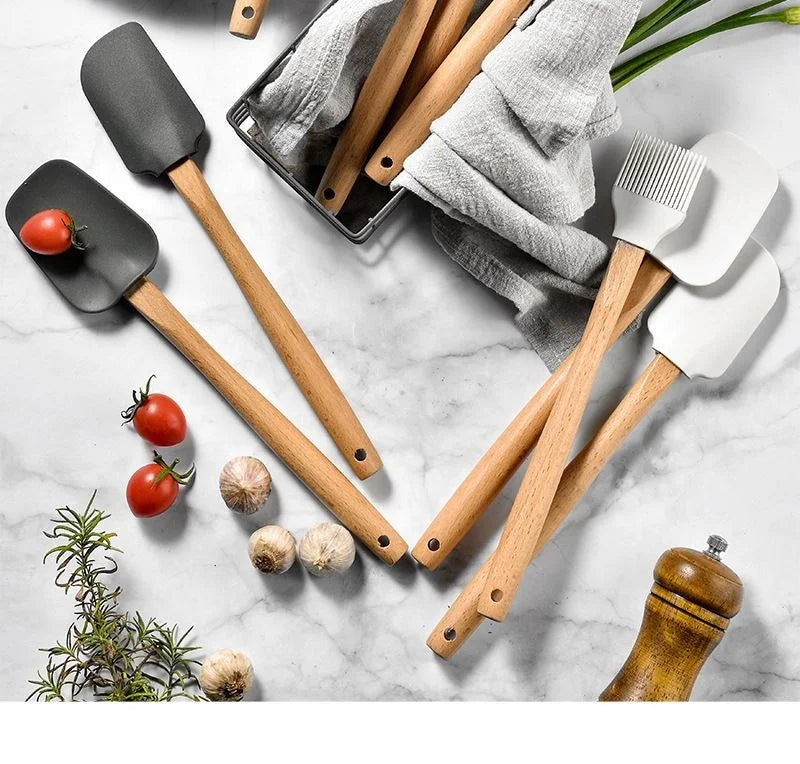 Silicone Spatula Oil Brush Set Unique Fancy Baking Tools Kitchen Baking Tools 3pcs