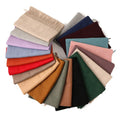 Men Women Winter 35x200cm 100% Pure Lambs Wool Scarf Stoles Luxury Elegant Plain Woven Ladies Wool Scarves With Long Tassel