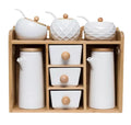 Ceramic Kitchen Storage Seasoning Box Set Porcelain Salt /Sugar / Spice / Pepper Spice Jars Sets