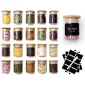 2.5oz Glass Spice Jars with Airtight Bamboo Lids Labels and Pen 2.5oz Mini Clear Food Storage Containers for the Pantry