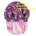 Extra Large Double Layer Reversible Adjustable Satin Sleep Bonnet for Sleeping Hair Bonnet