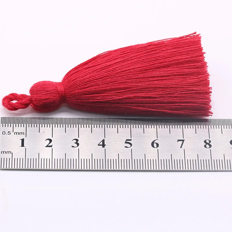Factory Free Sample 700 Colors Large Cotton Tassels Custom 8cm Cotton Tassel With 1.5cm Diameter