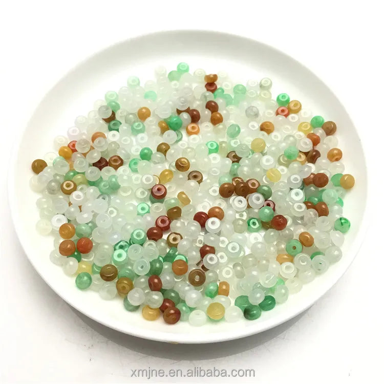 Factory Direct Sale Burma Jade Grade a Small Spacer Abacus Beads Loose Beads DIY Prayer Beads Bracelet Pendant Accessories