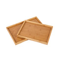 Solid Wood Rectangular Tea Tray Log Color with Custom Logo Durable Bamboo Dishes & Plates for Food & Fruit Serving
