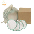 Eco-friendly 3.15" Round Soft Bamboo Terry Face Makeup Remover Pads Girls Reusable Remover Facial Wipes
