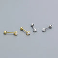 Wholesale Fashion Jewelry 925 Sterling Silver Small Pearl Thread Gold Plated Stud Earring Jewelry for Women
