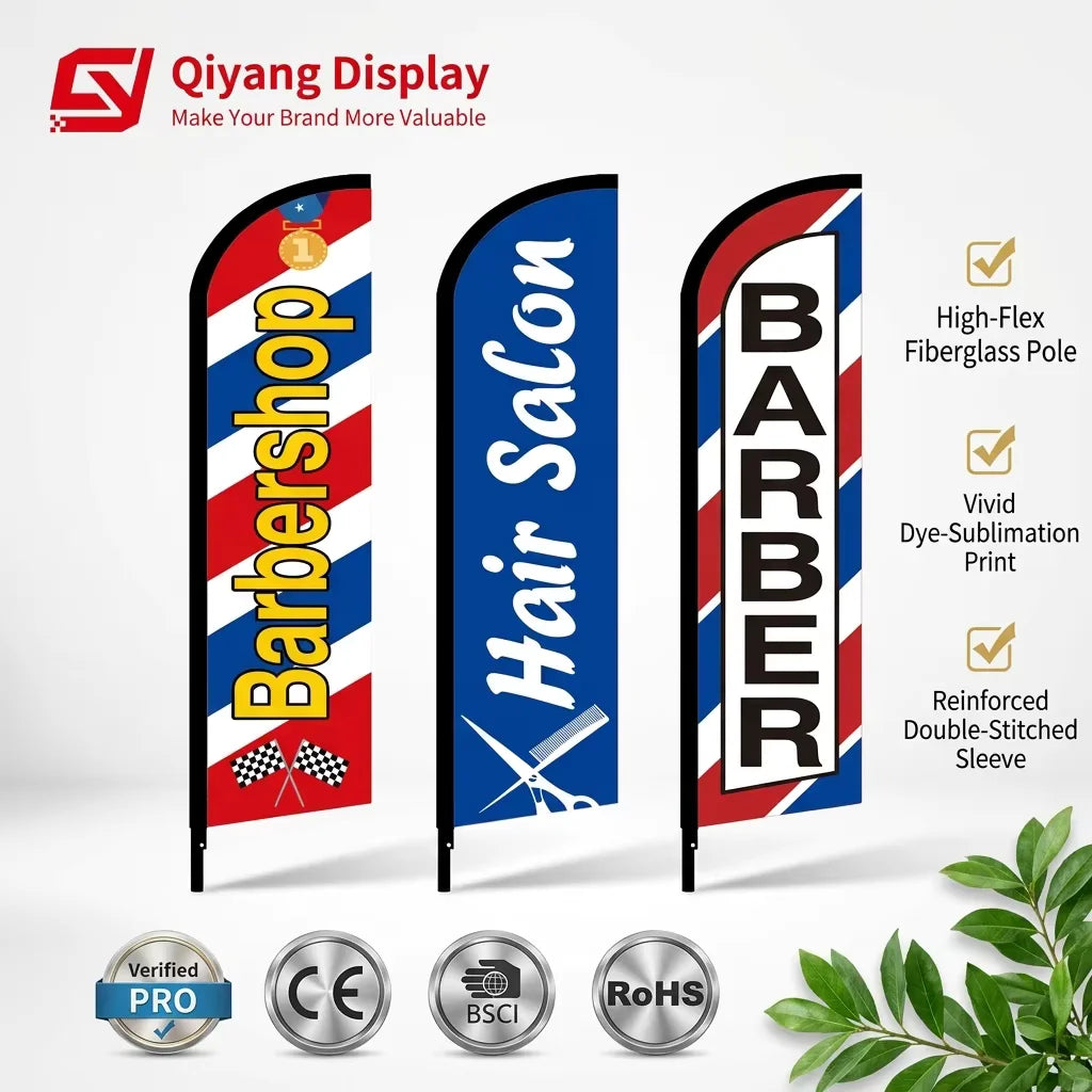Factory Wholesale Polyester Custom Flying Feather Flags Suitable for Outdoor Business and Event Promotions Shop Feather Flag