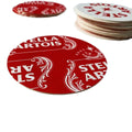 Custom Printed Absorbent Paper Cup Coasters in Various Materials