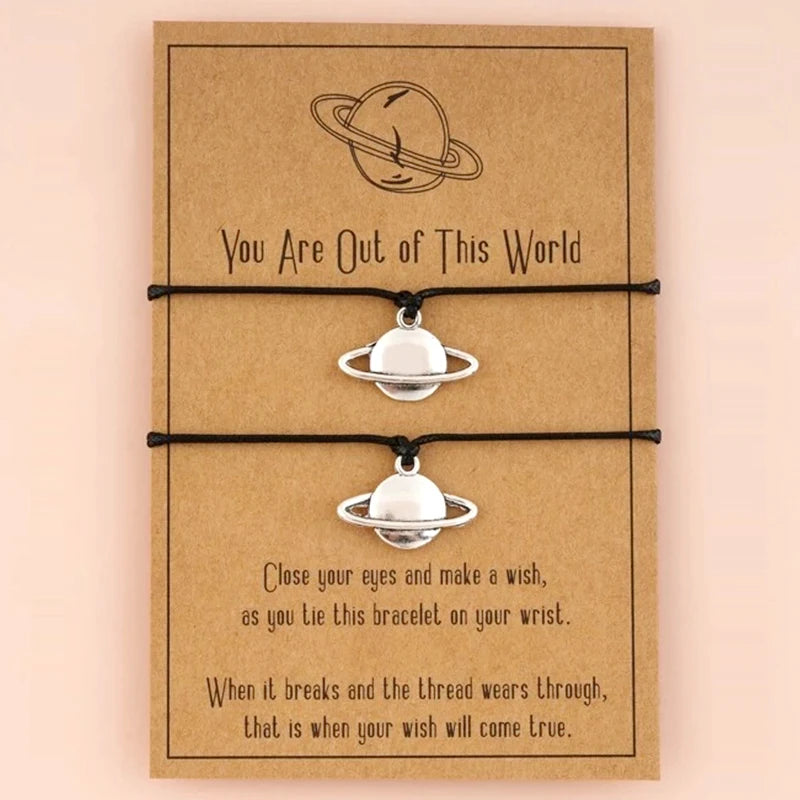 You Are Out of This World Sister Friendship Couple Bracelets for Best Friends