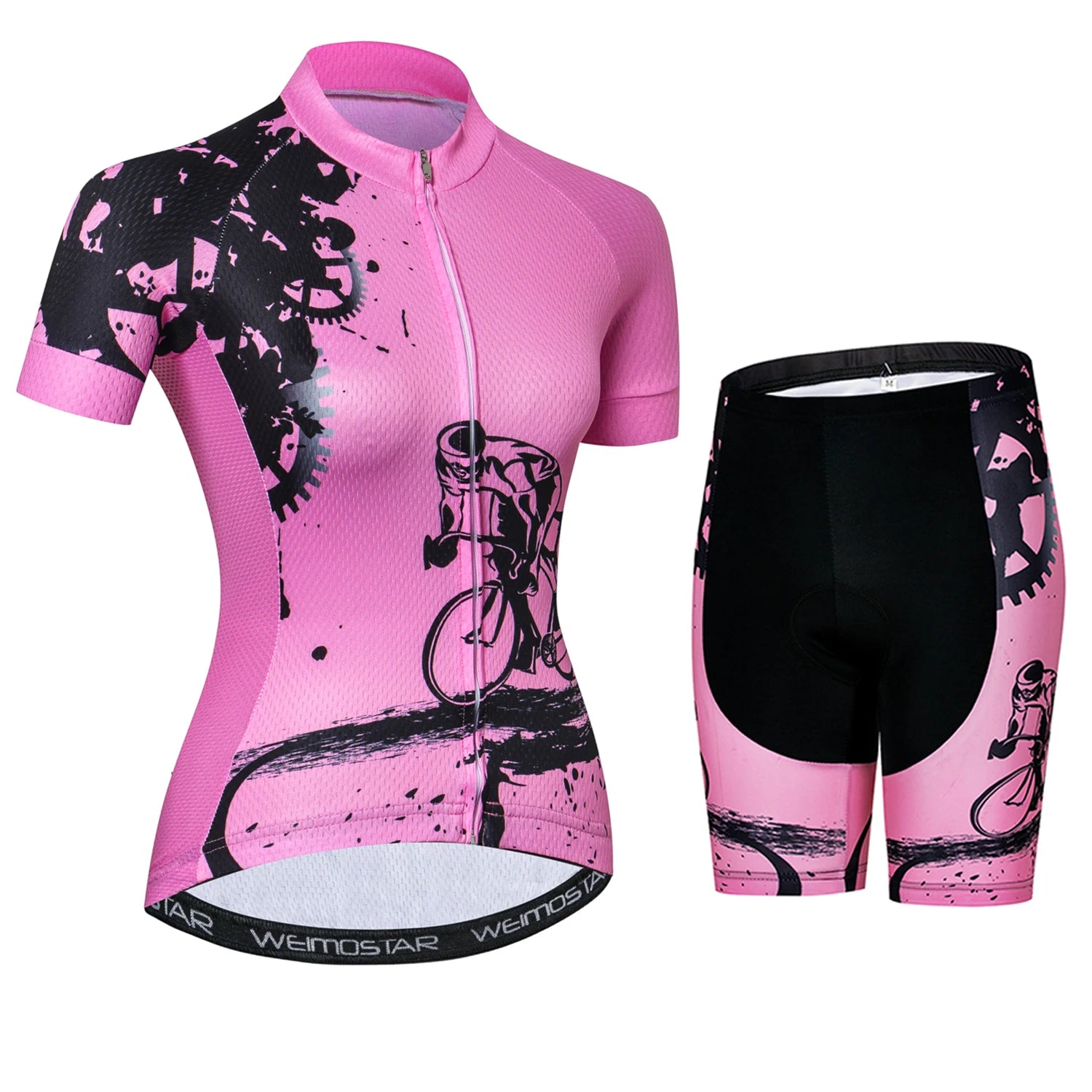 Custom Women OEM Sportswear Cycling Jersey Set Short Sleeve Quick Dry Helmet Weimostar CD5