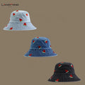 Landfond New Style Cute Cartoon on Both Sides Bucket Hat in Summer