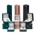Factory Direct Sale PU Leather Necklace Box Personalized Blue Ring Box Packaging Jewelry Box