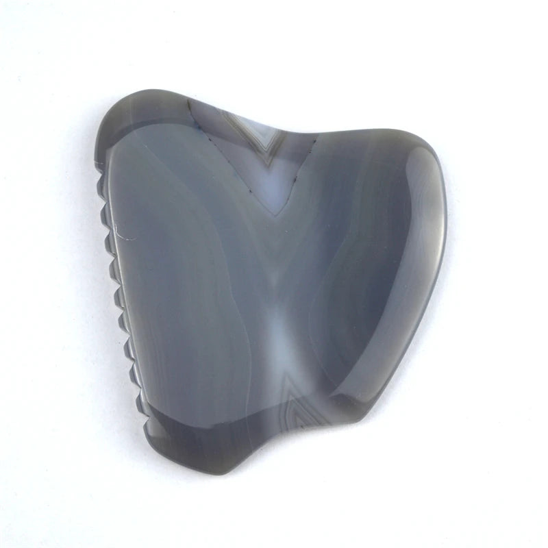 Drop Shipping Grey Striped  Agate Jade  Gua Sha Stone Guasha Board Custom Massage Scraping Therapy Tool for Face and Body