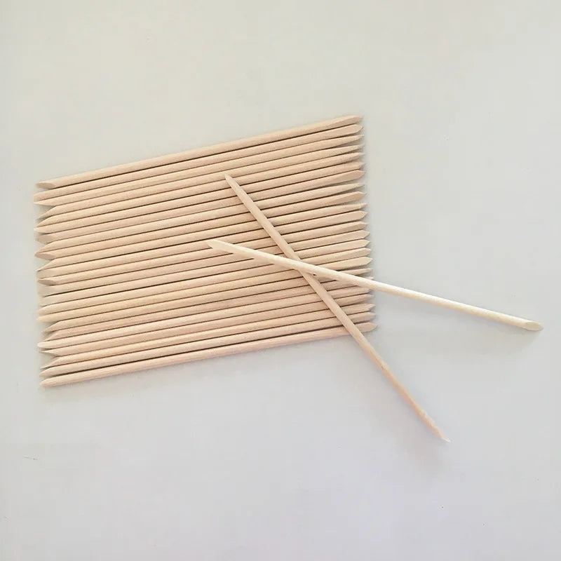 95mm Long Wooden Stick 100 Pieces/bag Supplies Set Nail Stick Beauty Wooden Stick Point Drill