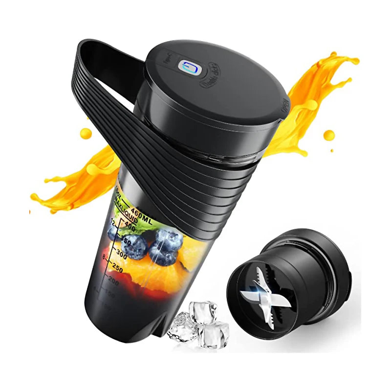 New 4000mah USB Rechargeable 460ml Portable Blender Juicer Cup Fruit Mixer Smoothie Juicer Blender with Straw and Cup Brush