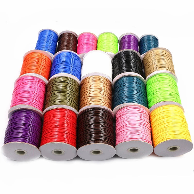 10m/lot 15-Colors Leather Line Waxed Cord Cotton Thread String Strap Necklace Rope for DIY Jewelry Making Bracelet Supplies
