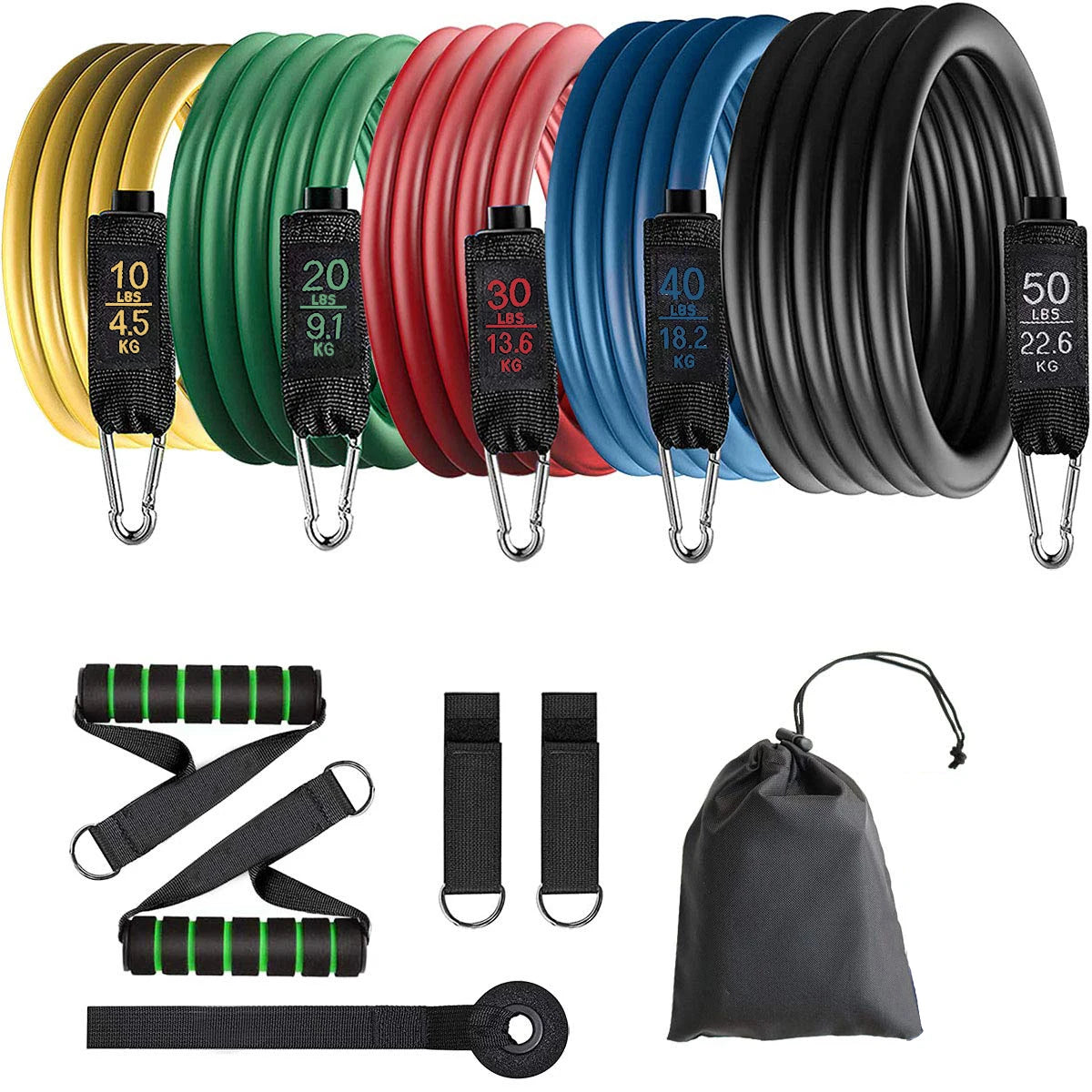 Best Exercise Resistance Bands 11PC Set Home Fitness Resistance Bands Exercise Elastic Pull Ropes for Indoor Strength Training