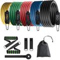 Best Exercise Resistance Bands 11PC Set Home Fitness Resistance Bands Exercise Elastic Pull Ropes for Indoor Strength Training