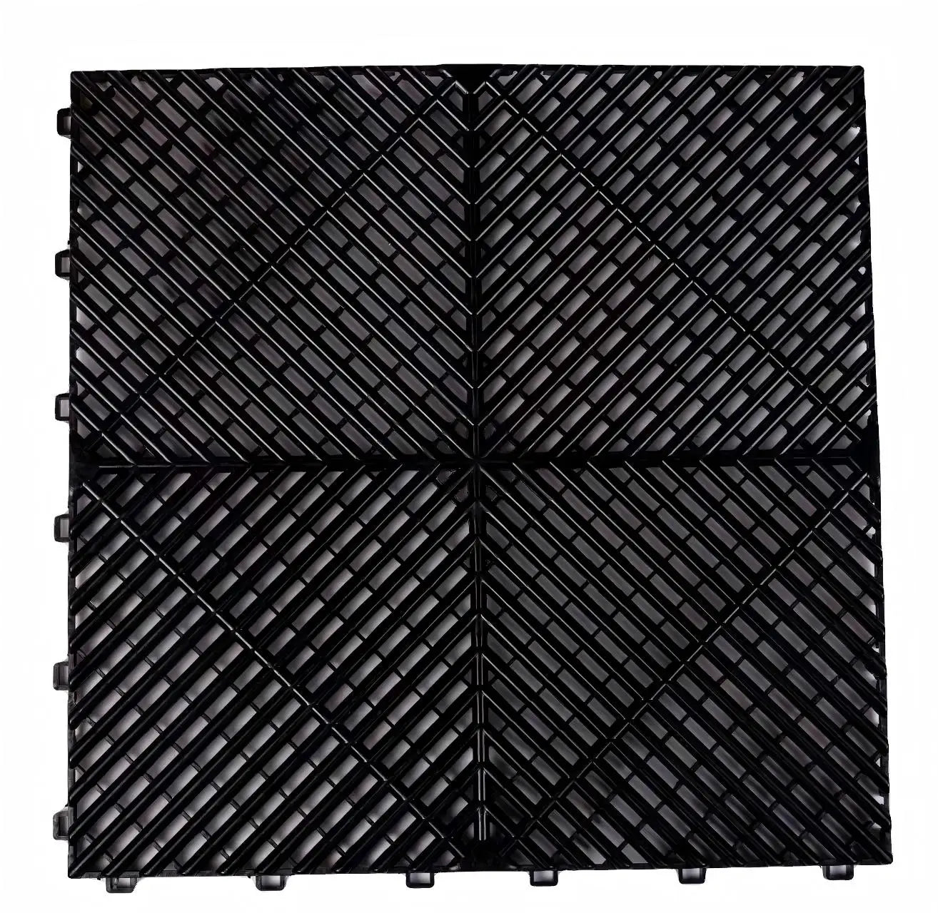 Modern Hotel 18mm PVC Vinyl Slip Floor Tiles Industrial Design Style Anti-Slip Plastic Interlocking PP 40cm for Workshop Outdoor