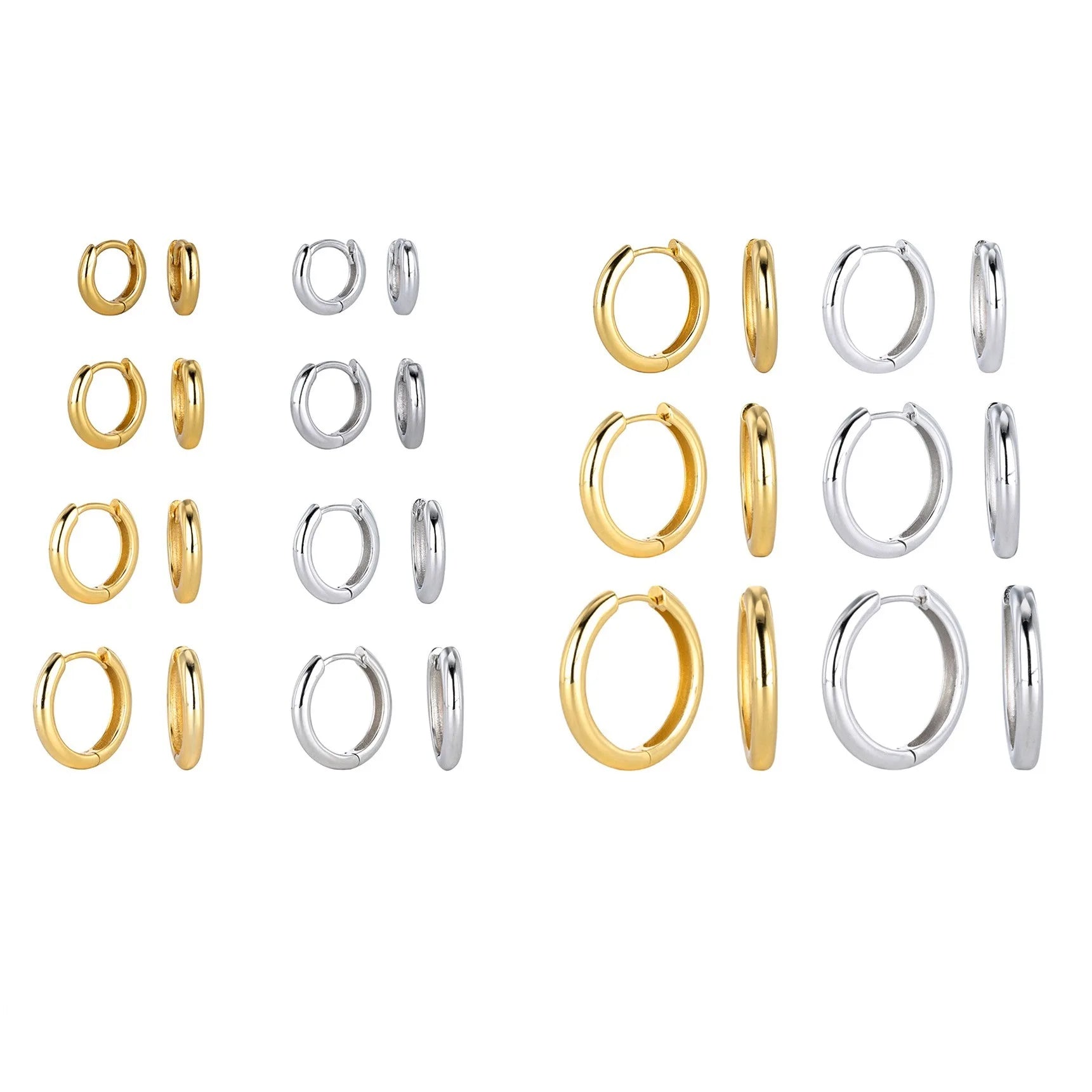 Classic AIJIER Huggie Hoop Earrings for Women 18K Gold & 925 Silver Plated Fine Jewelry for Weddings Parties & Gifts