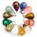 Natural Stone Crystal Drop Stainless Steel Pendant Drop Necklace Pendant for Women DIY Gemstone Jewelry