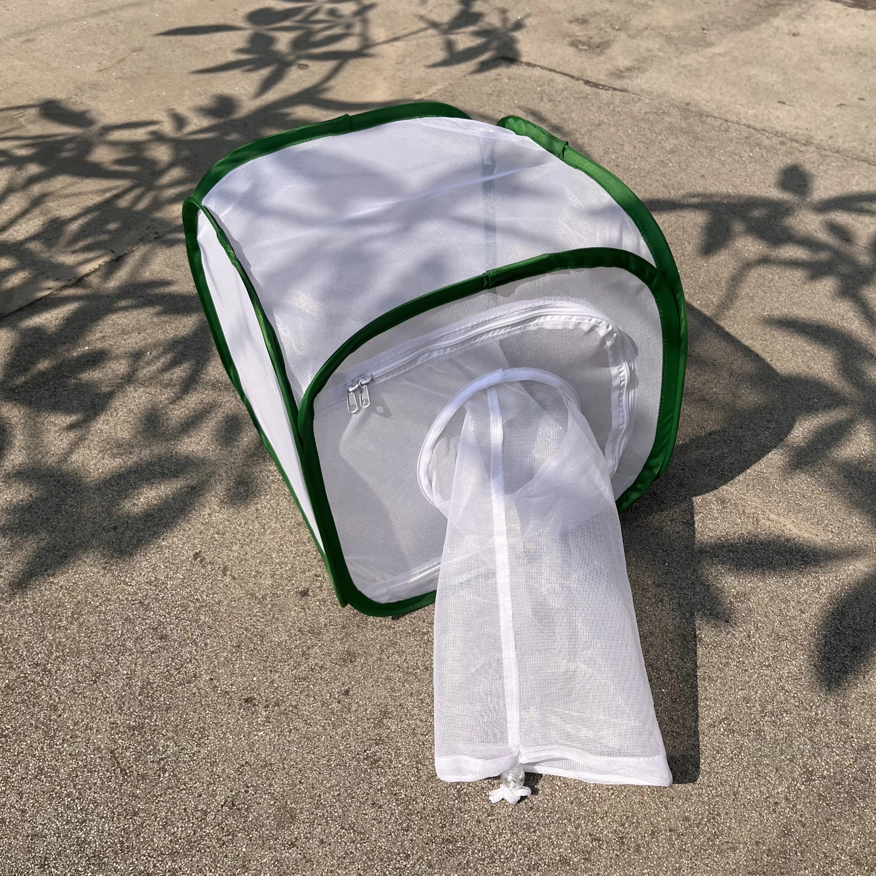 30x30x30cm Pop-up Insects Butterflies Mosquito Mantis Beetles Habitat Rearing Cages with Sleeve for Lab Reserching and Teaching