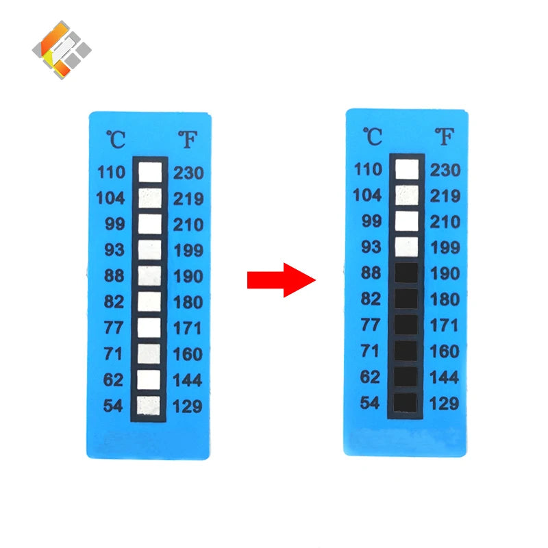 Free Sample Waterproof Forehead Sticker Thermometer Label Printing Reversible Temperature Indicating Sticker