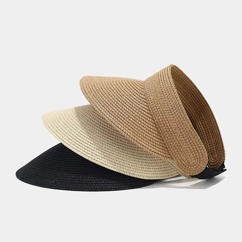 Woman Summer Beach Outdoor Sunscreen Visor Hat Floppy Wide Brim Straw Hats