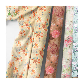Customizable 100% Cotton Poplin Fabric Watercolor Blooming Flowers Printed for Women's Clothing-for Shirts Dresses Girls'