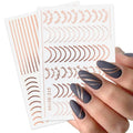 Rose Gold Striping Tape Nail Design Stripe Lines Geometry 3D Slider for Nails Gel Polish Sticker Decals