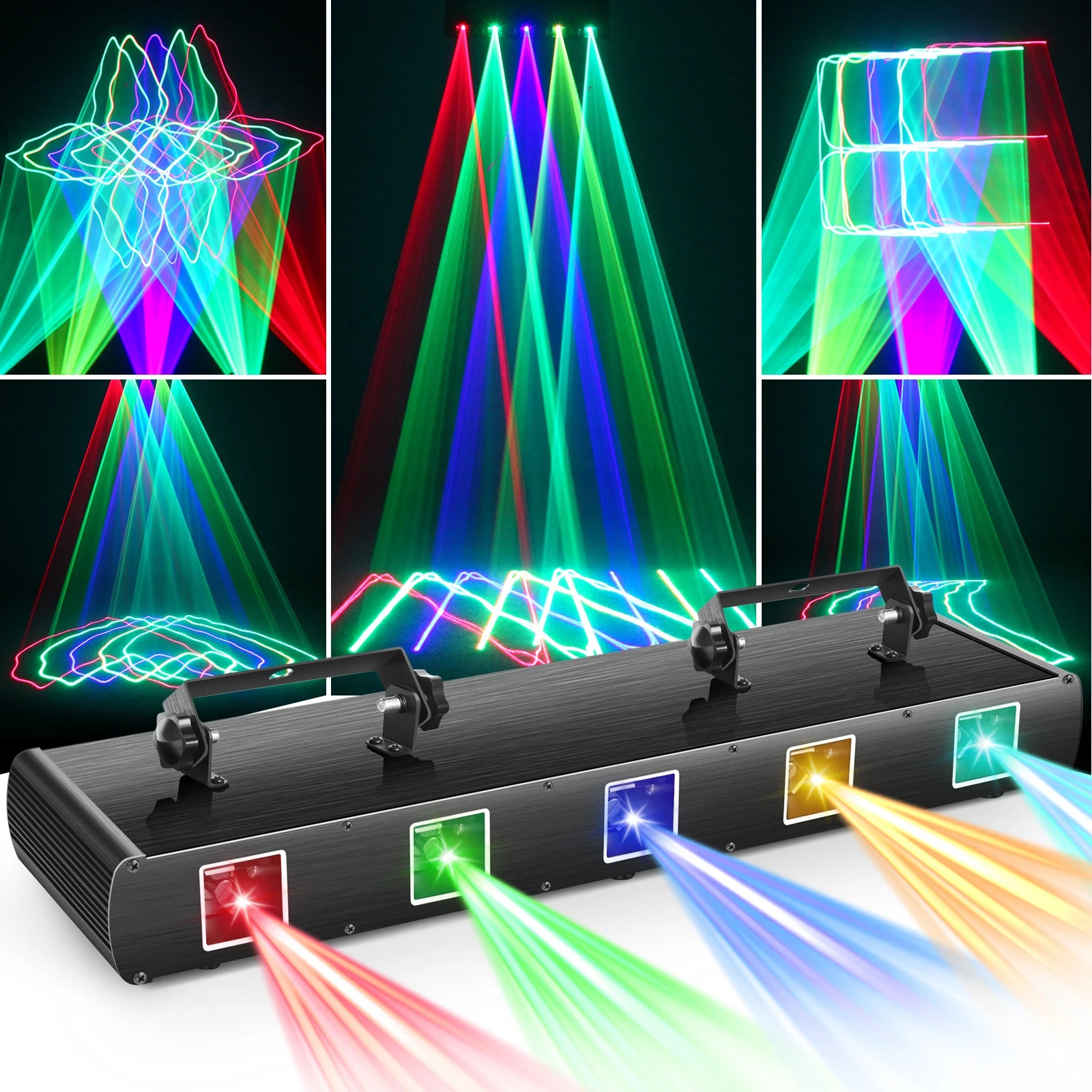 U`King 30W RGBYC Five Holes LED Disco Laser Light