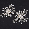 Hot Sale Metal Zinc Alloy Pearl Embellished Silver Rhinestone Removable Shoe Clip for Women Ladies High Heels Accessories