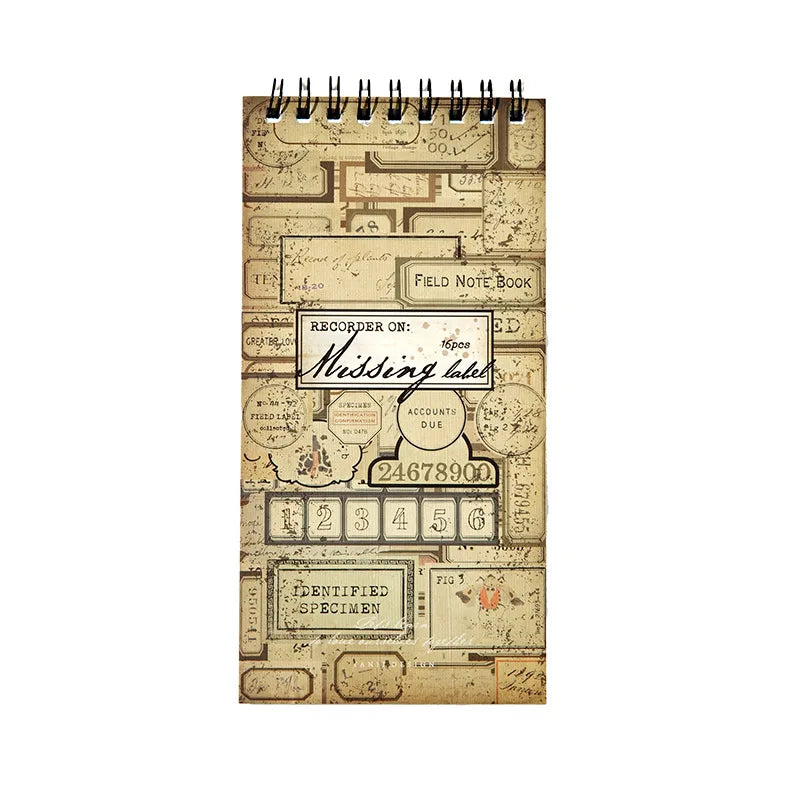 12pcs/pack Coil Sticker Book Lost Label Series Journal Material Collage Base Message Decoration 4 Models