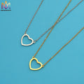 Trendy PVD Plated Gold Stainless Steel Heart Necklace for Women Cute Geometric Link Chain Gift for Ladies and Girls