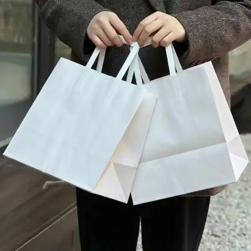 Customized Gift Clothing Shoes Glasses Dental Cosmetics Packaging White Black Colorful Paper Bag with Twisted Handle