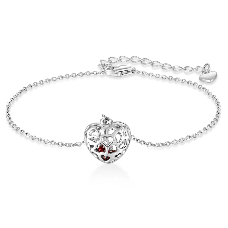 Customized Wholesale Luxury Trendy High Quality Rhodium Plated OEM 925 Sterling Silver Charm Bracelet Heart Ball Women Jewelry
