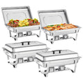8 Quart Food Warm Chafing Dish Buffet Set Half Size Stainless Steel Chafing Dishes for Parties Banquet Wedding