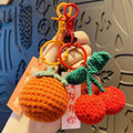 Custom Woven Stainless Steel Safe Plush Fruit Crochet Keychain