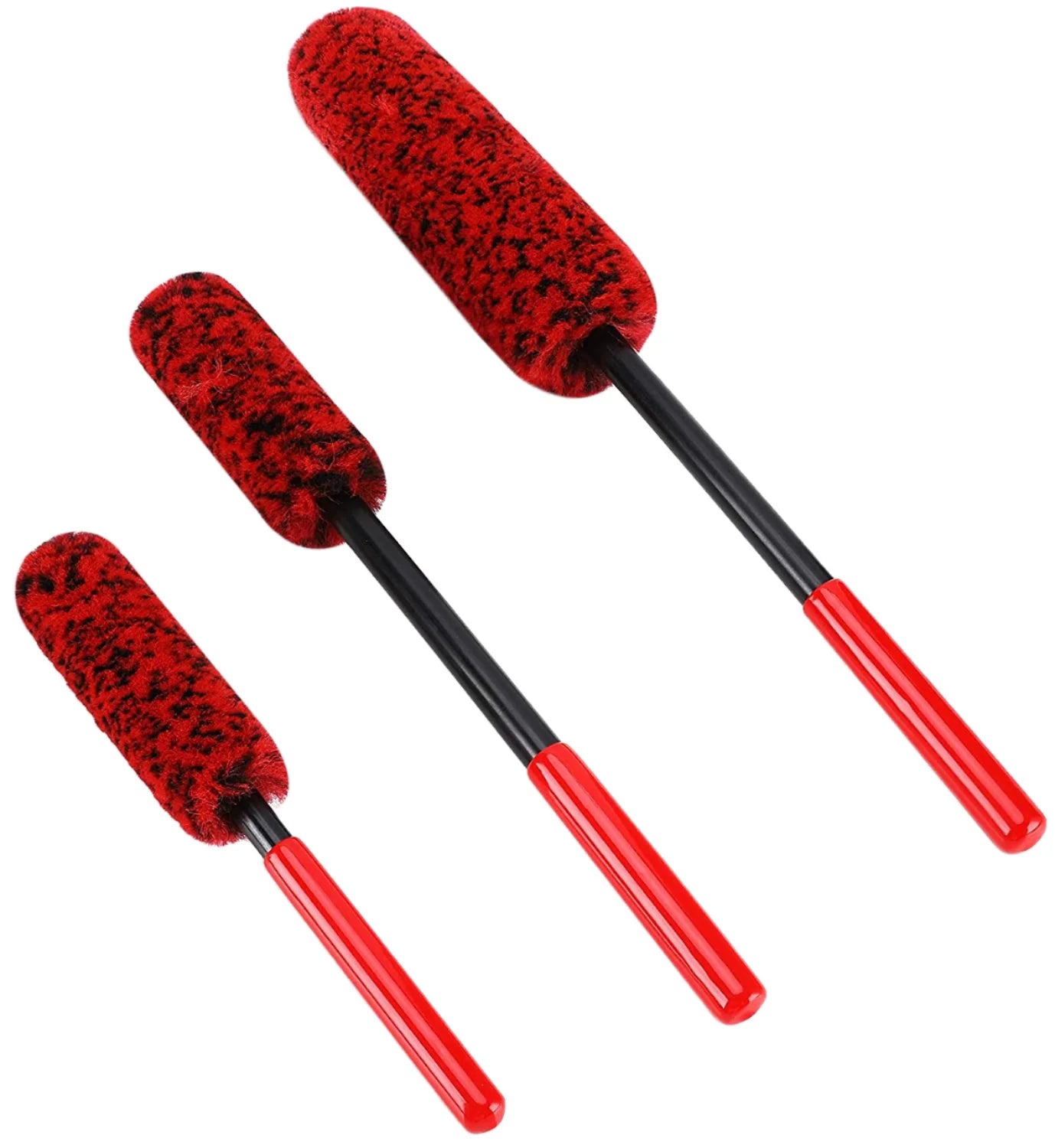 Zhenda Factory Dense Fibers Clean Car Rim Wheels 3 Pack Set Car Wheel Cleaning Brushes