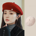 Women Versatile Beret Hat Beanie Cap Classic Solid Color All Season Casual Party Travel