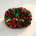 Cheering Squad Pompoms Kit Blue Red Team Spirit Cheering Girls 4'' Plastic Metallic Strip Foils Cheerleading Pom Poms for Kids