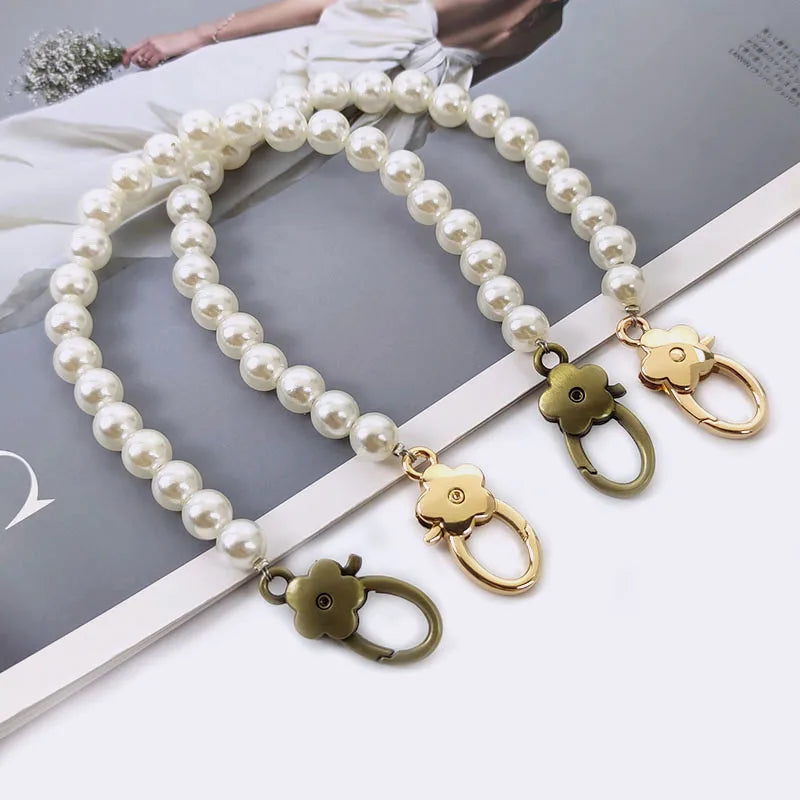 Deepeel RM097 30cm Bag Accessories Purse Pearl Chain Handmade Replacement Key Decoration Chains