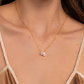 Retro Luxury Delicate 18k Gold-plated Water Drop-shaped Ssquare Zircon Necklace Stainless Steel Gold Plated Zircon Necklace