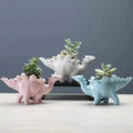 Wholesale cheap ceramic flowerpot indoor table cartoon animal cute dinosaur flower pots succulent plant planter home decoration
