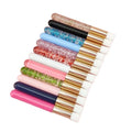 Nylon Glitter Lash Shampoo Brush with PBT Aluminum Handle Reusable Comfortable Touch Eyelash Nose Cleaning Brush for Extensions