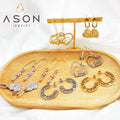 Ason 2023 Fashion Mother's Day Gift Stainless Steel Mama Earrings Jewelry Hollow Letter Mother Love Earrings